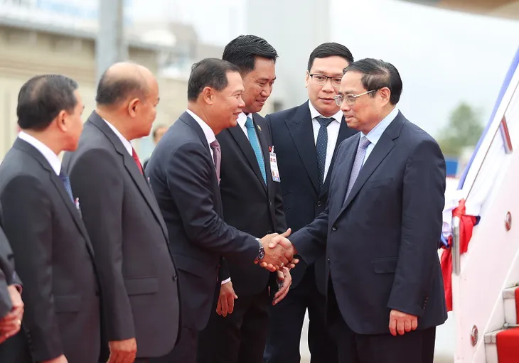 Lễ đón Thủ tướng Phạm Minh Chính thăm chính thức CHDCND Lào - Ảnh 6. Lễ đón Thủ tướng Phạm Minh Chính thăm chính thức CHDCND Lào - Ảnh 6.