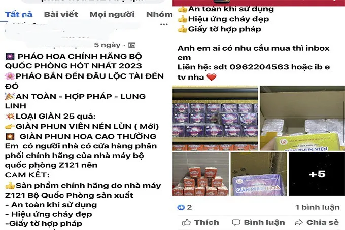 Mua bán pháo hoa ngoài cửa hàng của Z121 và GAET là vi phạm pháp luật - Ảnh 1. Mua bán pháo hoa ngoài cửa hàng của Z121 và GAET là vi phạm pháp luật - Ảnh 1.
