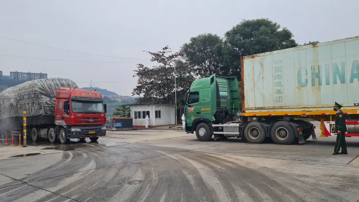 Lào Cai thông quan chuyến hàng đầu năm 2023 - Ảnh 1. Lào Cai thông quan chuyến hàng đầu năm 2023 - Ảnh 1.