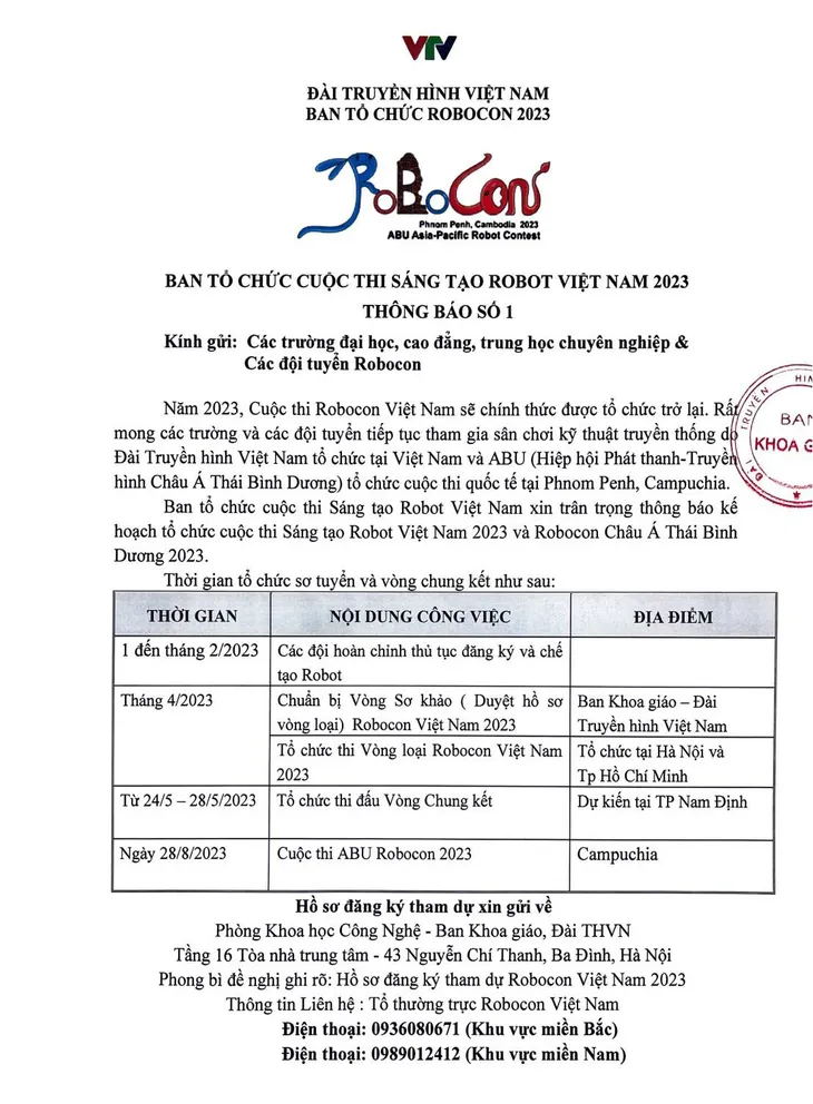 Robocon Việt Nam chính thức trở lại - Ảnh 1. Robocon Việt Nam chính thức trở lại - Ảnh 1.