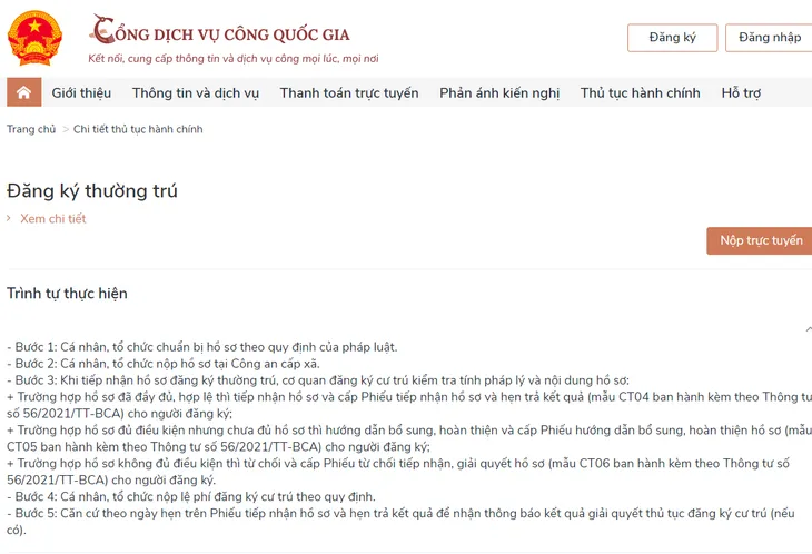 Cách đăng ký thường trú và tạm trú trực tuyến - Ảnh 1.