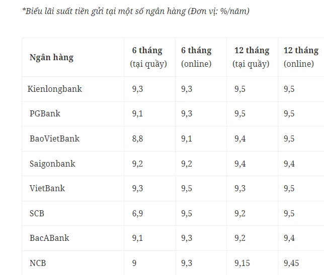 Lãi suất hạ nhiệt, còn ngân hàng nào trả lãi tiết kiệm 9,5%/năm? - Ảnh 1. Lãi suất hạ nhiệt, còn ngân hàng nào trả lãi tiết kiệm 9,5%/năm? - Ảnh 1.