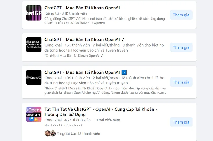 Rao bán tràn lan tài khoản ChatGPT trên mạng - Ảnh 2. Rao bán tràn lan tài khoản ChatGPT trên mạng - Ảnh 2.
