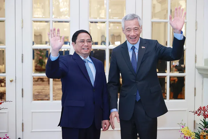 Lễ đón chính thức Thủ tướng Phạm Minh Chính thăm chính thức Cộng hòa Singapore - Ảnh 2. Lễ đón chính thức Thủ tướng Phạm Minh Chính thăm chính thức Cộng hòa Singapore - Ảnh 2.