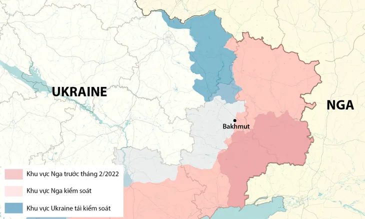 Nga mở đợt tấn công mới tại Ukraine, có thể chiếm được Bakhmut trong vài ngày tới - Ảnh 1. Nga mở đợt tấn công mới tại Ukraine, có thể chiếm được Bakhmut trong vài ngày tới - Ảnh 1.