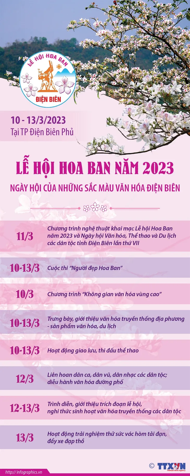 Lễ hội Hoa Ban năm 2023: Ngày hội của những sắc màu văn hóa Điện Biên - Ảnh 1. Lễ hội Hoa Ban năm 2023: Ngày hội của những sắc màu văn hóa Điện Biên - Ảnh 1.