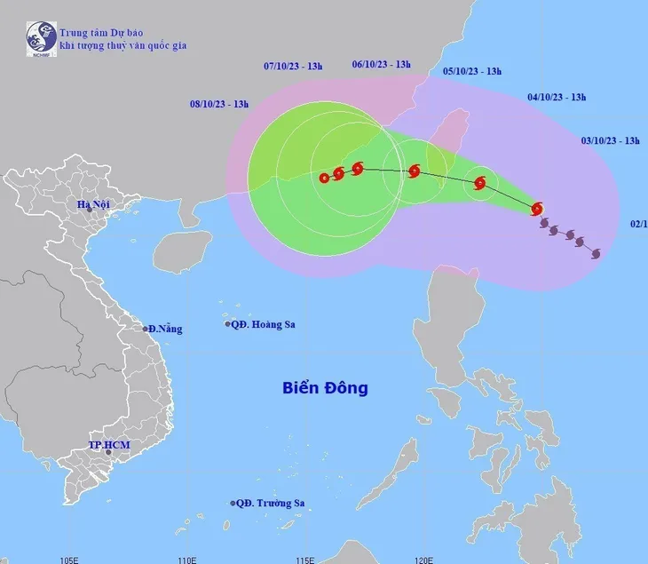 Bão KOINU di chuyển theo hướng Tây Bắc với tốc độ khoảng 10km/h - Ảnh 1.