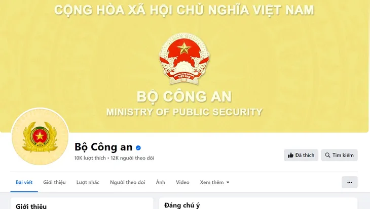 Bộ Công an ra mắt trang thông tin chính thức trên nền tảng mạng xã hội Facebook - Ảnh 1. Bộ Công an ra mắt trang thông tin chính thức trên nền tảng mạng xã hội Facebook - Ảnh 1.