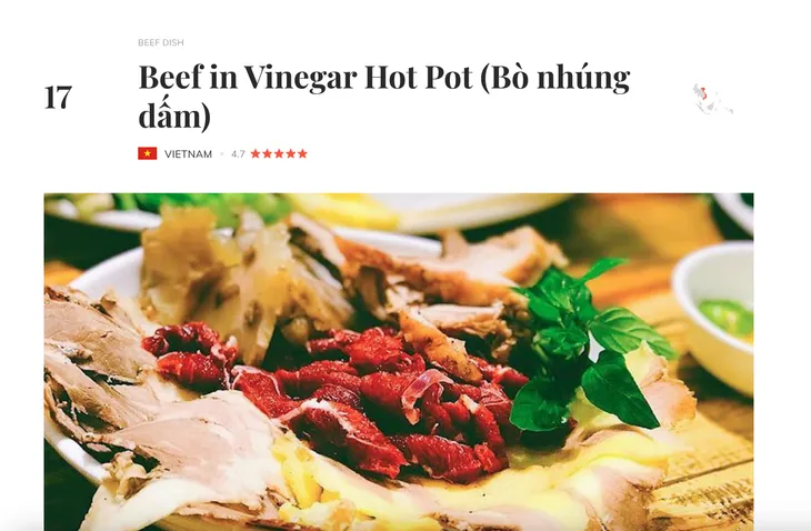 Bò kho và bò nhúng dấm của Việt Nam lọt top Những món ăn về thịt ngon nhất thế giới - Ảnh 2. Bò kho và bò nhúng dấm của Việt Nam lọt top Những món ăn về thịt ngon nhất thế giới - Ảnh 2.