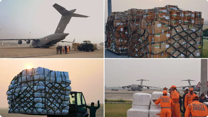 Ấn Độ gửi viện trợ nhân đạo tới Gaza - Ảnh 1. Ấn Độ gửi viện trợ nhân đạo tới Gaza - Ảnh 1.