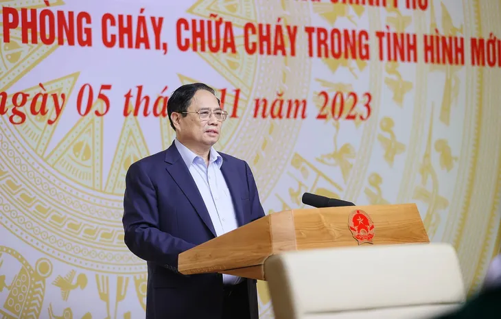 Thủ tướng Phạm Minh Chính chủ trì Hội nghị trực tuyến toàn quốc về công tác phòng cháy, chữa cháy - Ảnh 1. Thủ tướng Phạm Minh Chính chủ trì Hội nghị trực tuyến toàn quốc về công tác phòng cháy, chữa cháy - Ảnh 1.