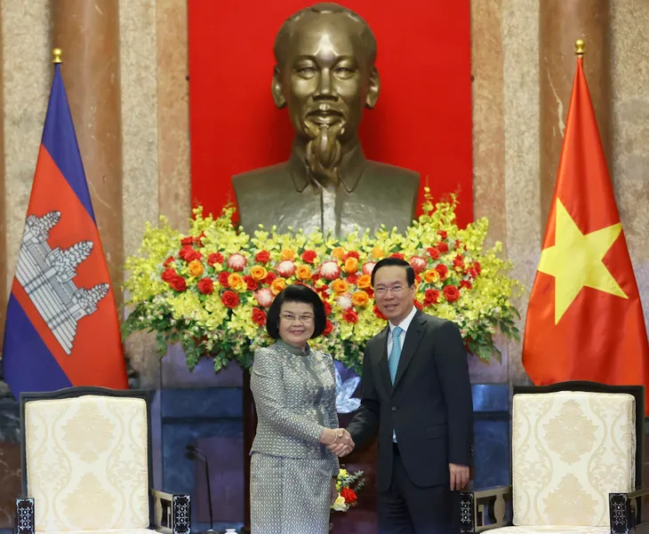 Chủ tịch nước Võ Văn Thưởng tiếp Chủ tịch Quốc hội Campuchia - Ảnh 1. Chủ tịch nước Võ Văn Thưởng tiếp Chủ tịch Quốc hội Campuchia - Ảnh 1.