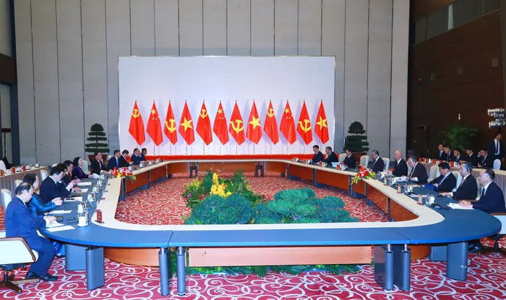 Thường trực Ban Bí thư Trương Thị Mai hội đàm với Ủy viên Thường vụ Bộ Chính trị Đảng Cộng sản Trung Quốc - Ảnh 1. Thường trực Ban Bí thư Trương Thị Mai hội đàm với Ủy viên Thường vụ Bộ Chính trị Đảng Cộng sản Trung Quốc - Ảnh 1.