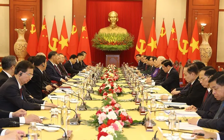 Tổng Bí thư Nguyễn Phú Trọng hội đàm với Tổng Bí thư, Chủ tịch nước Trung Quốc Tập Cận Bình - Ảnh 1. Tổng Bí thư Nguyễn Phú Trọng hội đàm với Tổng Bí thư, Chủ tịch nước Trung Quốc Tập Cận Bình - Ảnh 1.