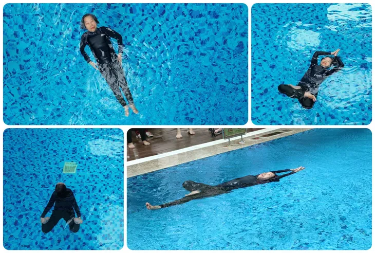 Cụ bà 78 tuổi đạt kỷ lục Việt Nam môn Yoga dưới nước - Ảnh 1. Cụ bà 78 tuổi đạt kỷ lục Việt Nam môn Yoga dưới nước - Ảnh 1.