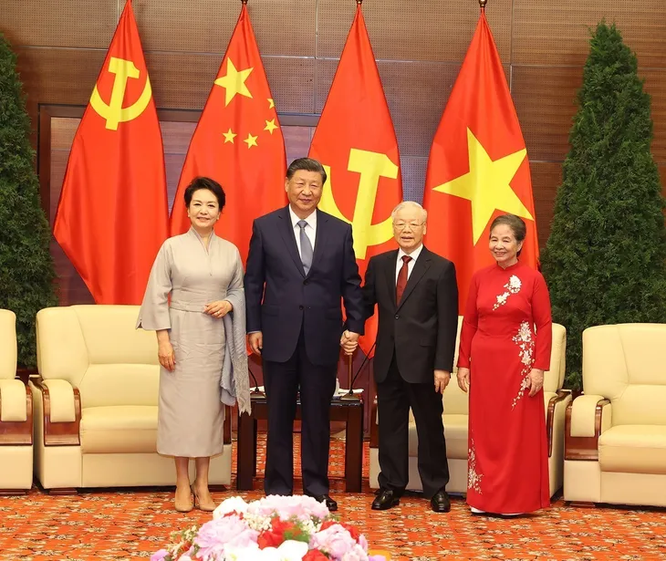 Tổng Bí thư Nguyễn Phú Trọng chia tay Tổng Bí thư, Chủ tịch nước Trung Quốc Tập Cận Bình - Ảnh 1. Tổng Bí thư Nguyễn Phú Trọng chia tay Tổng Bí thư, Chủ tịch nước Trung Quốc Tập Cận Bình - Ảnh 1.