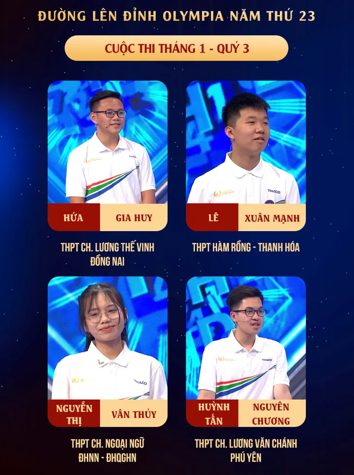 Đường lên đỉnh Olympia 23: Nam sinh Thanh Hóa giành vé đầu tiên thi Quý III đầy ngoạn mục - Ảnh 1. Đường lên đỉnh Olympia 23: Nam sinh Thanh Hóa giành vé đầu tiên thi Quý III đầy ngoạn mục - Ảnh 1.