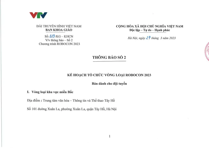 Chi tiết lịch thi đấu vòng loại Robocon Việt Nam 2023 - Ảnh 1. Chi tiết lịch thi đấu vòng loại Robocon Việt Nam 2023 - Ảnh 1.