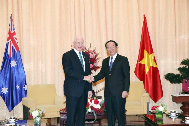 Lãnh đạo Thành phố Hồ Chí Minh tiếp Toàn quyền Australia - Ảnh 1. Lãnh đạo Thành phố Hồ Chí Minh tiếp Toàn quyền Australia - Ảnh 1.
