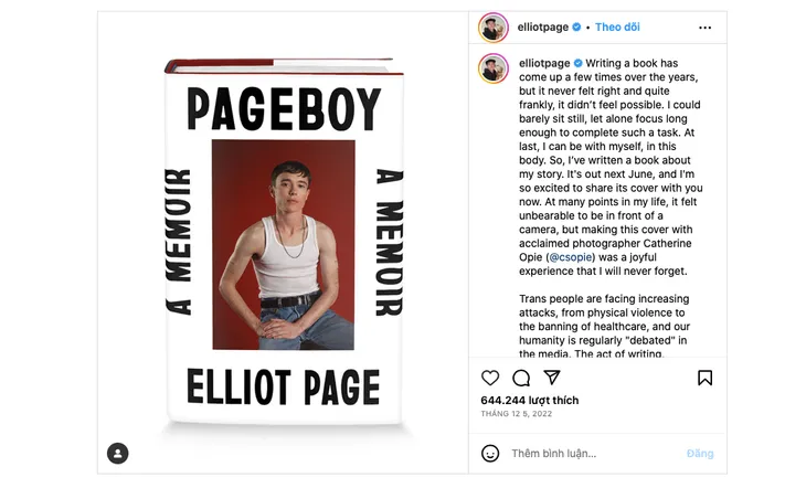 Elliot Page chia sẻ ảnh cởi trần để ăn mừng 3 năm công khai chuyển giới - Ảnh 3.