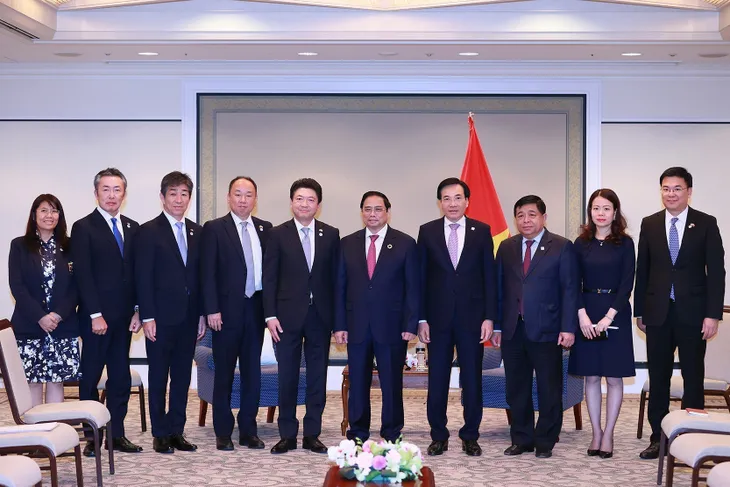 Thủ tướng Phạm Minh Chính tiếp lãnh đạo một số tập đoàn kinh tế lớn của Nhật Bản - Ảnh 1. Thủ tướng Phạm Minh Chính tiếp lãnh đạo một số tập đoàn kinh tế lớn của Nhật Bản - Ảnh 1.