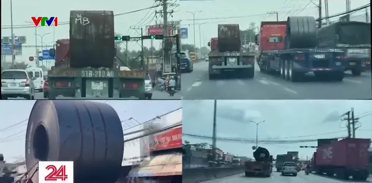 Tăng cường kiểm tra xe chở cuộn tôn, thép - Ảnh 6. Tăng cường kiểm tra xe chở cuộn tôn, thép - Ảnh 6.