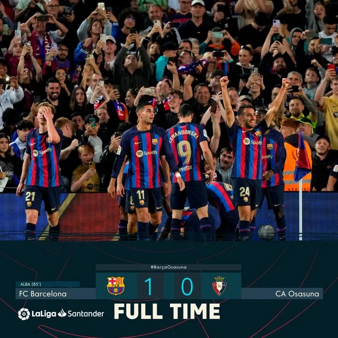 Vòng 33 La Liga | Thắng Osasuna, Barcelona tiến sát chức vô địch - Ảnh 1. Vòng 33 La Liga | Thắng Osasuna, Barcelona tiến sát chức vô địch - Ảnh 1.