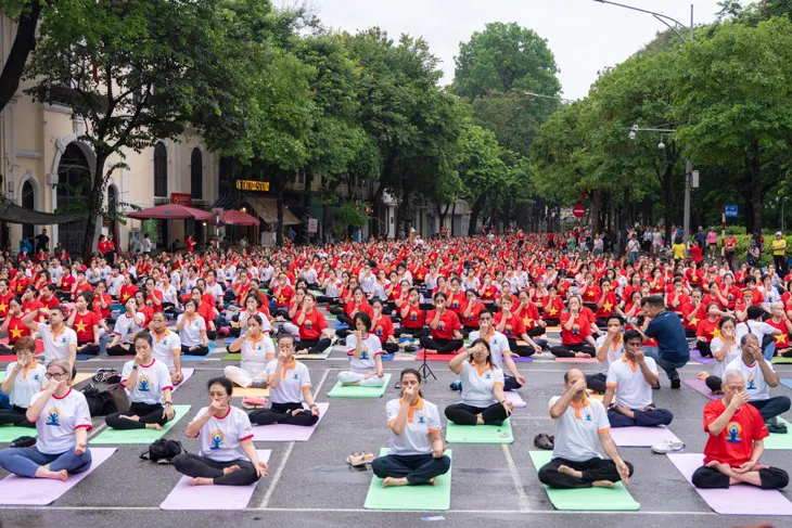 Hơn 1.000 người biểu diễn tại Festival chào mừng ngày Quốc tế Yoga - Ảnh 2. Hơn 1.000 người biểu diễn tại Festival chào mừng ngày Quốc tế Yoga - Ảnh 2.
