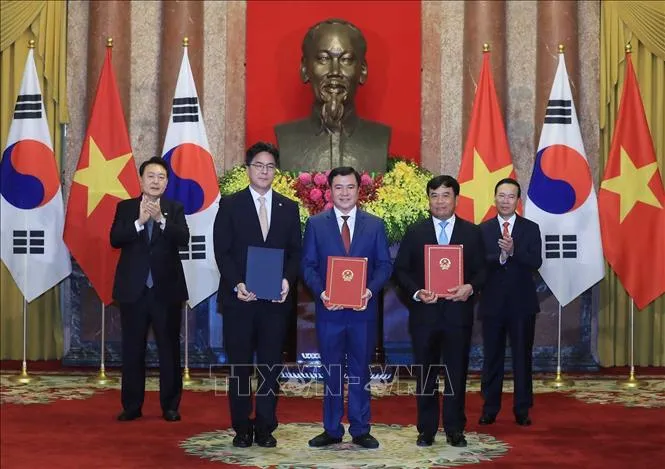 Việt Nam và Hàn Quốc công bố Chương trình Hành động quan hệ Đối tác chiến lược toàn diện - Ảnh 7. Việt Nam và Hàn Quốc công bố Chương trình Hành động quan hệ Đối tác chiến lược toàn diện - Ảnh 7.