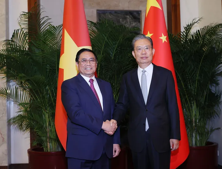 Thủ tướng Phạm Minh Chính hội kiến Ủy viên trưởng Nhân đại toàn quốc Trung Quốc Triệu Lạc Tế - Ảnh 2. Thủ tướng Phạm Minh Chính hội kiến Ủy viên trưởng Nhân đại toàn quốc Trung Quốc Triệu Lạc Tế - Ảnh 2.