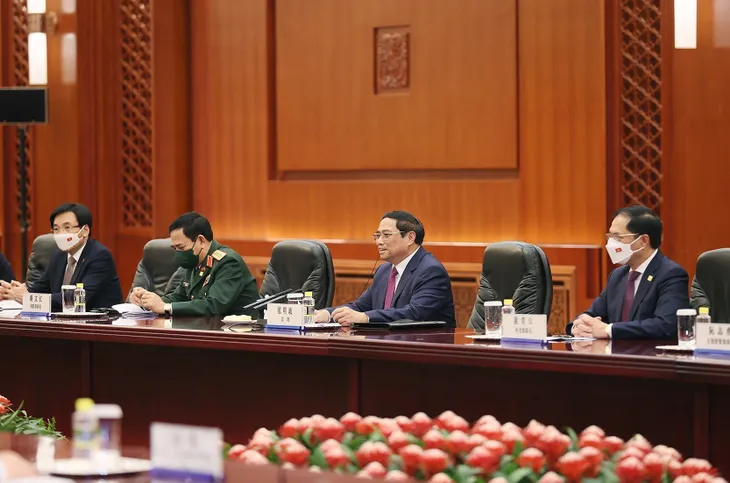 Thủ tướng Phạm Minh Chính hội kiến Ủy viên trưởng Nhân đại toàn quốc Trung Quốc Triệu Lạc Tế - Ảnh 4. Thủ tướng Phạm Minh Chính hội kiến Ủy viên trưởng Nhân đại toàn quốc Trung Quốc Triệu Lạc Tế - Ảnh 4.