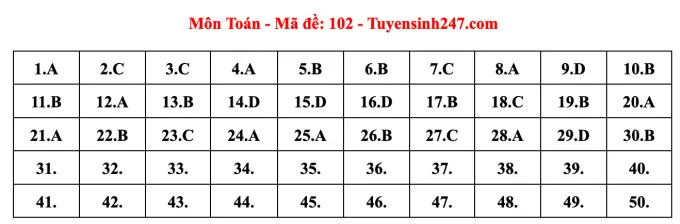 Gợi ý đáp án đề thi Toán tốt nghiệp THPT 2023 - Ảnh 14. Gợi ý đáp án đề thi Toán tốt nghiệp THPT 2023 - Ảnh 14.