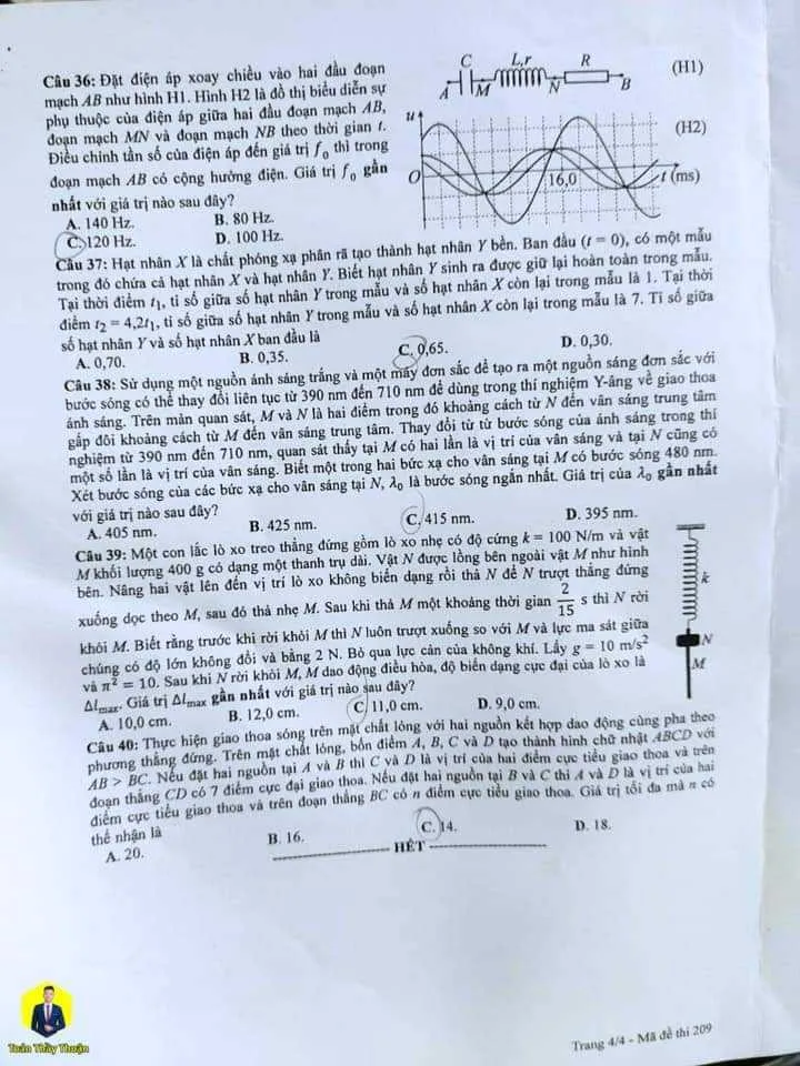 Đề thi và gợi ý đáp án môn Vật lý Kỳ thi tốt nghiệp THPT 2023 - Ảnh 4. Đề thi và gợi ý đáp án môn Vật lý Kỳ thi tốt nghiệp THPT 2023 - Ảnh 4.