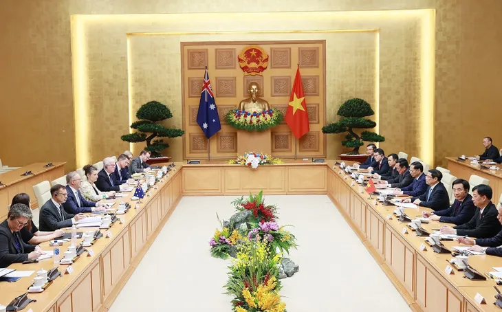 Thủ tướng Phạm Minh Chính và Thủ tướng Australia thông báo kết quả hội đàm - Ảnh 4. Thủ tướng Phạm Minh Chính và Thủ tướng Australia thông báo kết quả hội đàm - Ảnh 4.