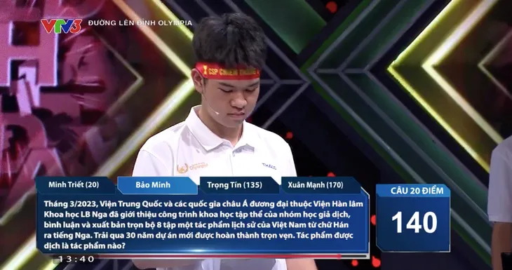 Đường lên đỉnh Olympia: Nam sinh Thanh Hóa bật khóc giây phút giành được cầu truyền hình chung kết năm - Ảnh 7. Đường lên đỉnh Olympia: Nam sinh Thanh Hóa bật khóc giây phút giành được cầu truyền hình chung kết năm - Ảnh 7.
