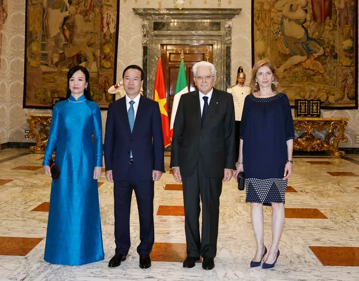 Lễ đón chính thức Chủ tịch nước Võ Văn Thưởng thăm cấp nhà nước tới Italy - Ảnh 5. Lễ đón chính thức Chủ tịch nước Võ Văn Thưởng thăm cấp nhà nước tới Italy - Ảnh 5.