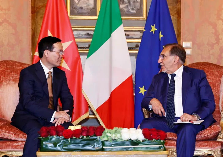 Chủ tịch nước Võ Văn Thưởng gặp Chủ tịch Thượng viện Italy Ignazio La Russa - Ảnh 2. Chủ tịch nước Võ Văn Thưởng gặp Chủ tịch Thượng viện Italy Ignazio La Russa - Ảnh 2.