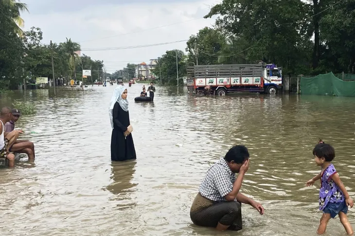 Lũ lụt nghiêm trọng tại Myanmar khiến 5 người tử vong, hàng chục nghìn người phải di dời - Ảnh 1. Lũ lụt nghiêm trọng tại Myanmar khiến 5 người tử vong, hàng chục nghìn người phải di dời - Ảnh 1.