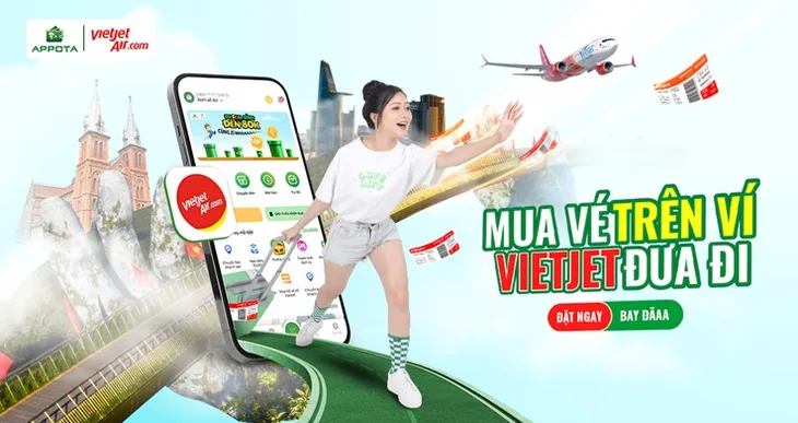 AppotaPay hợp tác với VietJet Air triển khai tính năng đặt vé máy bay trực tiếp - Ảnh 1. AppotaPay hợp tác với VietJet Air triển khai tính năng đặt vé máy bay trực tiếp - Ảnh 1.