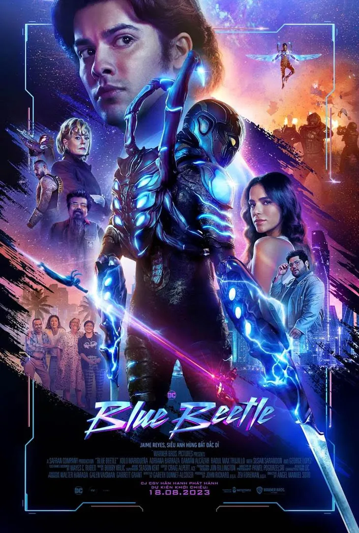 Tân binh của vũ trụ điện ảnh DC Blue Beetle đổ bộ rạp chiếu Việt - Ảnh 1. Tân binh của vũ trụ điện ảnh DC Blue Beetle đổ bộ rạp chiếu Việt - Ảnh 1.