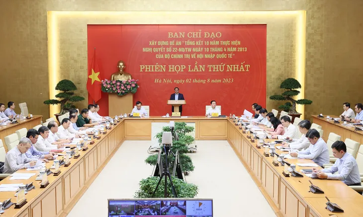Thủ tướng chủ trì họp Ban Chỉ đạo tổng kết Nghị quyết của Bộ Chính trị về hội nhập quốc tế - Ảnh 1. Thủ tướng chủ trì họp Ban Chỉ đạo tổng kết Nghị quyết của Bộ Chính trị về hội nhập quốc tế - Ảnh 1.