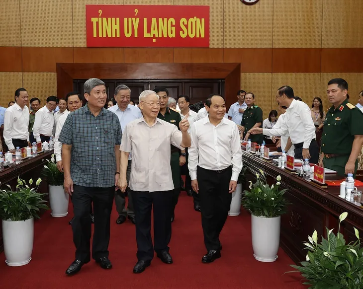 Tổng Bí thư Nguyễn Phú Trọng làm việc tại tỉnh Lạng Sơn - Ảnh 1. Tổng Bí thư Nguyễn Phú Trọng làm việc tại tỉnh Lạng Sơn - Ảnh 1.