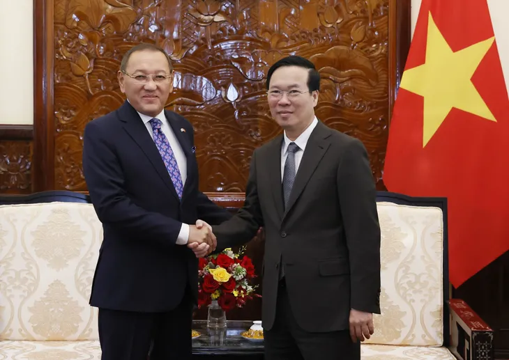 Chủ tịch nước tiếp Đại sứ Kazakhstan - Ảnh 1. Chủ tịch nước tiếp Đại sứ Kazakhstan - Ảnh 1.
