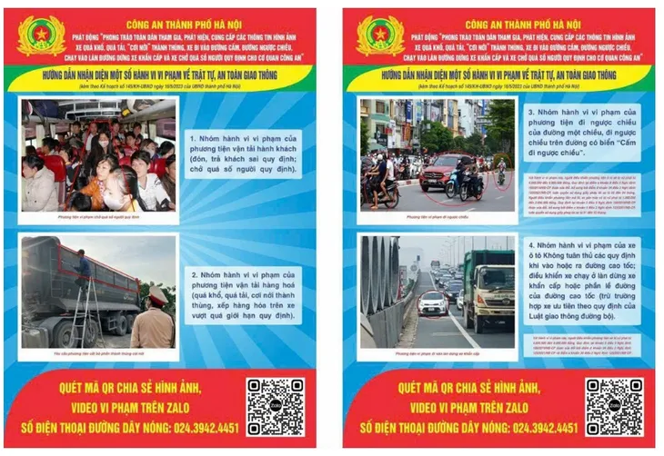 Hà Nội: Công bố đường dây nóng tiếp nhận tin báo vi phạm giao thông - Ảnh 1. Hà Nội: Công bố đường dây nóng tiếp nhận tin báo vi phạm giao thông - Ảnh 1.