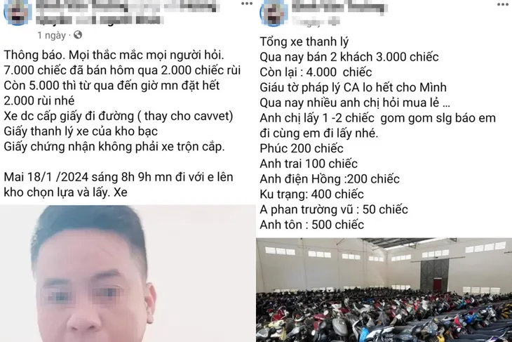 Xác minh nam thanh niên livestream bán 7.000 xe tang vật - Ảnh 1. Xác minh nam thanh niên livestream bán 7.000 xe tang vật - Ảnh 1.