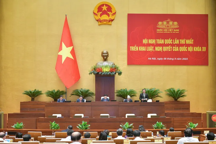 Tổ chức Hội nghị toàn quốc lần thứ hai triển khai luật, nghị quyết của Quốc hội - Ảnh 2. Tổ chức Hội nghị toàn quốc lần thứ hai triển khai luật, nghị quyết của Quốc hội - Ảnh 2.