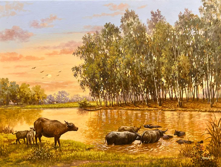 Trần Nguyên - Người giữ hồn làng quê Việt qua tranh vẽ - Ảnh 13. Trần Nguyên - Người giữ hồn làng quê Việt qua tranh vẽ - Ảnh 13.