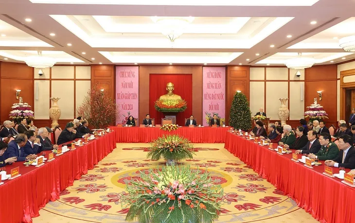 Toàn văn phát biểu của Tổng Bí thư tại buổi chúc Tết lãnh đạo, nguyên lãnh đạo Đảng, Nhà nước - Ảnh 1. Toàn văn phát biểu của Tổng Bí thư tại buổi chúc Tết lãnh đạo, nguyên lãnh đạo Đảng, Nhà nước - Ảnh 1.