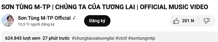 Sơn Tùng M-TP ra MV “Chúng ta của tương lai” lên Top 1 thịnh hành Youtube Việt ngay trong đêm - Ảnh 1. Sơn Tùng M-TP ra MV “Chúng ta của tương lai” lên Top 1 thịnh hành Youtube Việt ngay trong đêm - Ảnh 1.