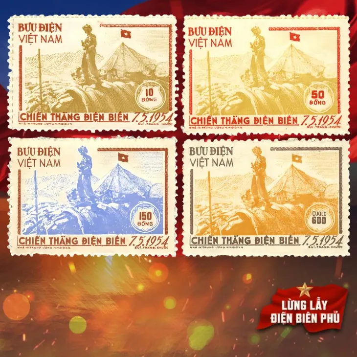 Phát hành bộ tem bưu chính Kỷ niệm 70 năm Chiến thắng Điện Biên Phủ trong tháng 4 - Ảnh 1. Phát hành bộ tem bưu chính Kỷ niệm 70 năm Chiến thắng Điện Biên Phủ trong tháng 4 - Ảnh 1.